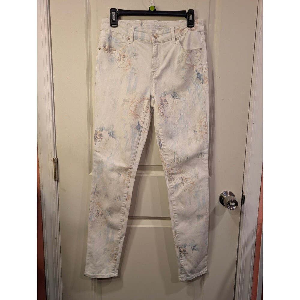Women's Chico's The Platinum Jegging Pastel Floral Pants Size 00 Regular